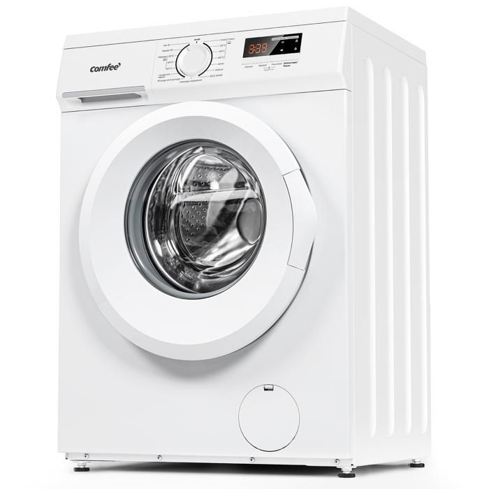 Lave-linge hublot COMFEE - 8 kg - 15 Programmes - Vapeur - 1400 trs/min - Smart Moteur BLDC - Classe A - Blanc