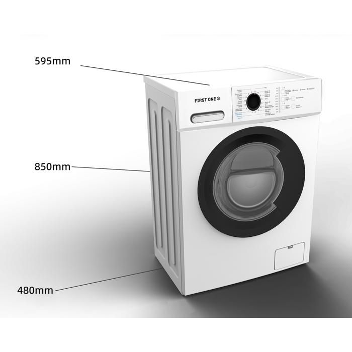 Lave-linge frontal FIRST ONE FLL81400WH - 8 Kg - 1400 tr/mn - 16 programmes - Eco - Intensif - Rapide – Très Faible conso - A-20% – Image 2
