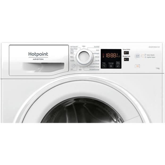 Lave-linge hublot HOTPOINT NS11469FWKFR - 11 kg - Induction - L60cm - 1400 trs/min - Classe A - Blanc – Image 4