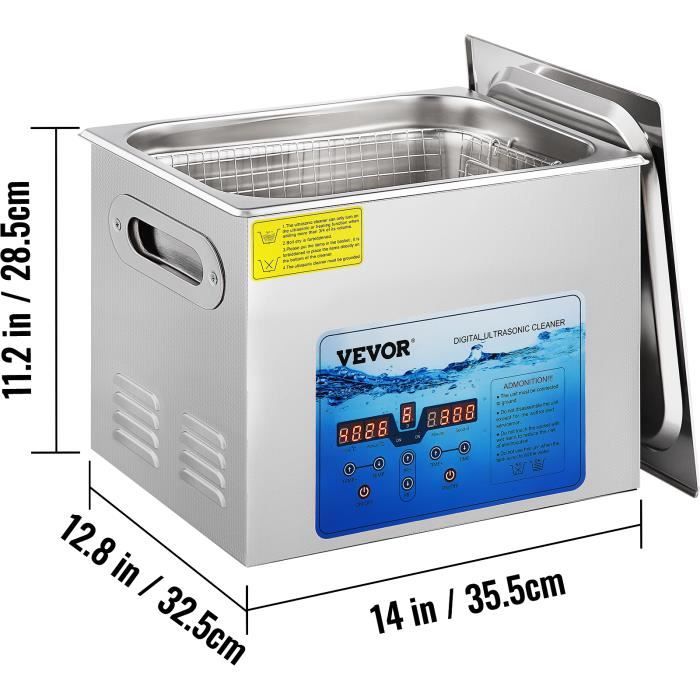 15L Nettoyeur À Ultrason Professionnel - VEVOR - Nettoyeur Ultrasons avec Minuterie Numérique – Image 2