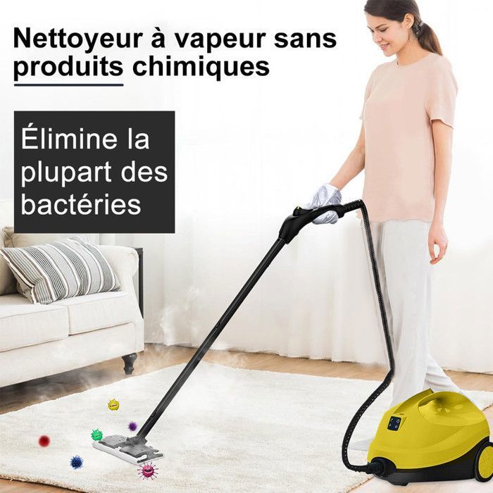 2000W Nettoyeur Vapeur Avec 14 Accessoires, Pression Vapeur : 4 bar, Capacité de cuve 1.8 L,Temps de chauffe 30 sec, Autonomie 45mn – Image 2