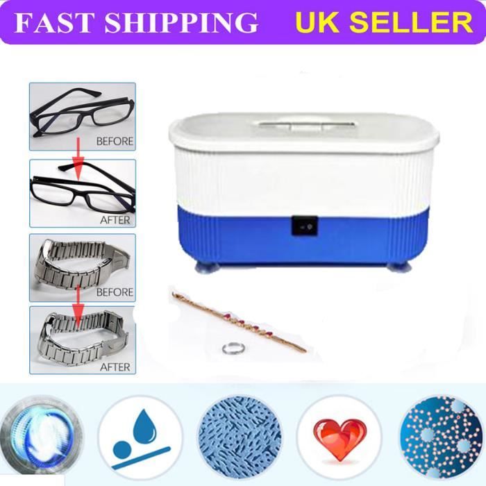3-en-1 Appareil Nettoyeur à ultra-sons pour bijoux/montre/lunette, lentilles de contact ultrasons machine de nettoyage(bleu) – Image 2