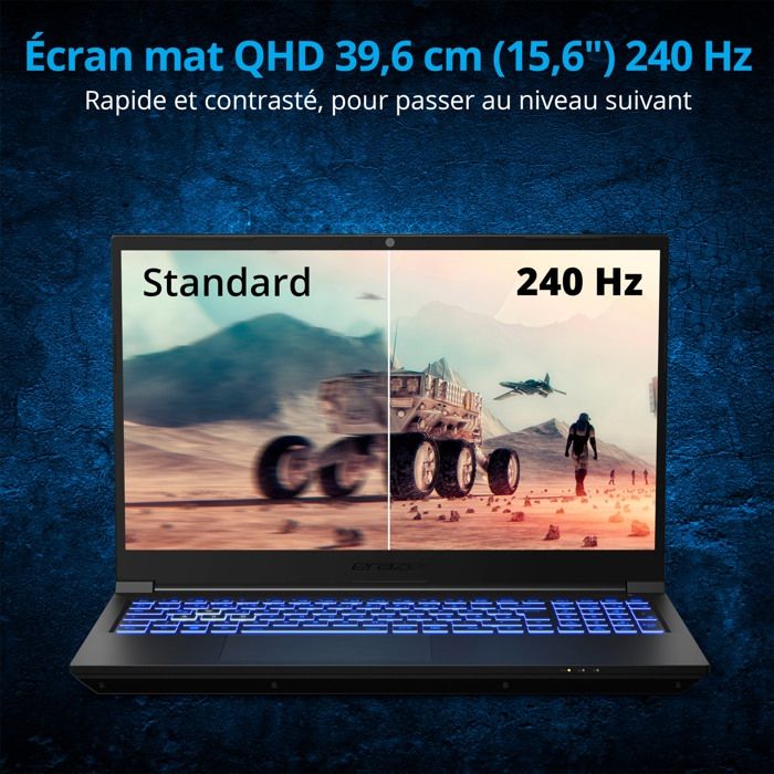 PC portable gamer ERAZER Deputy P50 - 15,6" QHD 240Hz - Intel Core i7-13700H - RTX 4060 - RAM 16 Go - SSD 1 To - Windows 11 – Image 4
