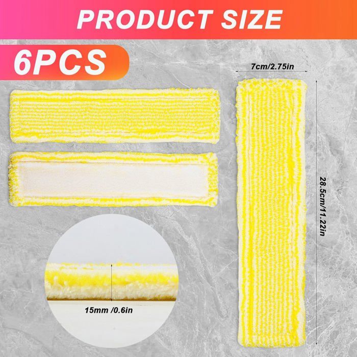 6 Pcs Chiffons de Nettoyage en Microfibre pour Karcher Bonnette Microfibre Lingette pour Lave Vitre Karcher WV2 WV5 WV6 Plus – Image 2