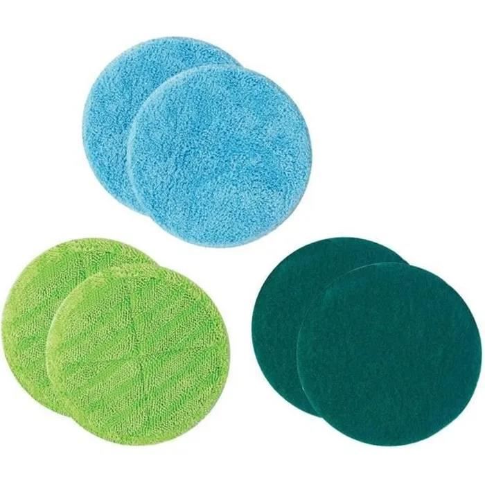 6pcs disques Microfibre interchangeables - Compatible avec le Balai motorisé électrique Duo Spinner, Rotalib et Turbo Spin