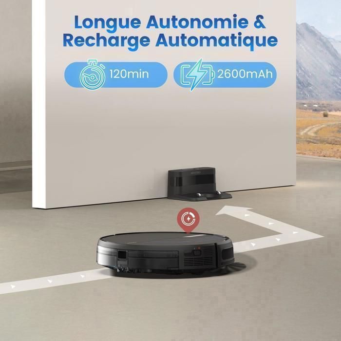 AIRROBO P30 Aspirateur Robot Laveur Poils Animaux, 3000Pa, AlexaWiFiAPP, Idal pour Tapis Sols Durs, Ultra-Mince Silencieux – Image 5