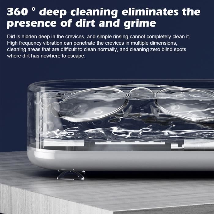 Appareil de Nettoyage Ultrasons, Nettoyeur à Ultrasons Lunettes Bijoux-nettoyage en profondeur – Image 3