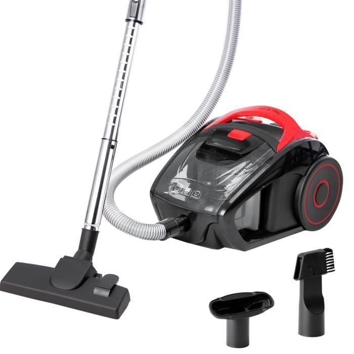 Aspirateur sans sac 900 Watt Rouge - Brosse ronde sol à meuble Multi Cyclone – Image 2