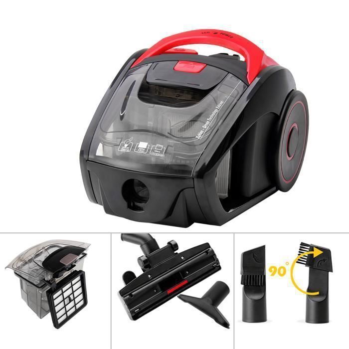 Aspirateur sans sac 900 Watt Rouge - Brosse ronde sol à meuble Multi Cyclone – Image 3