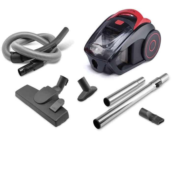 Aspirateur sans sac 900 Watt Rouge - Brosse ronde sol à meuble Multi Cyclone – Image 6