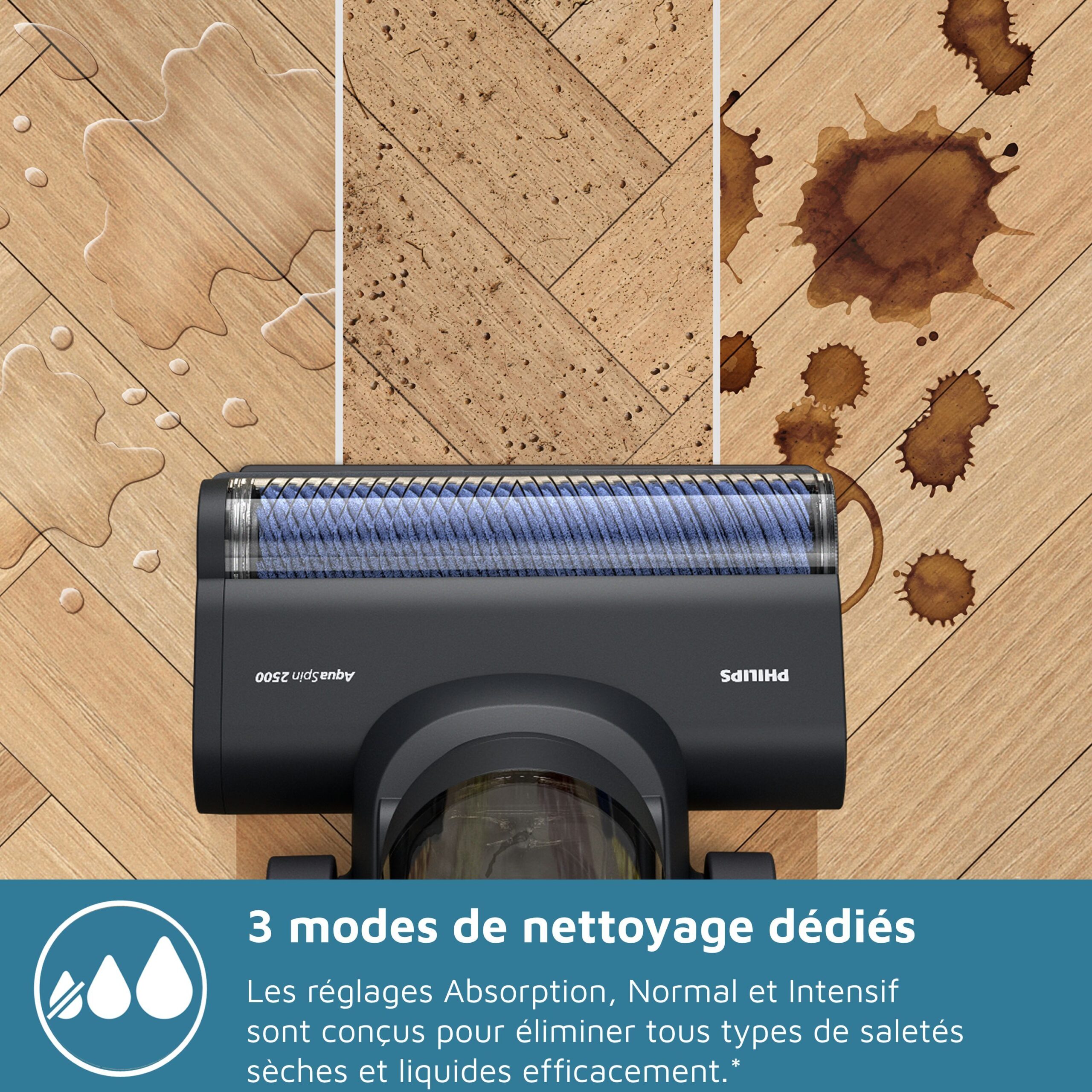 Aspirateur balai laveur 2-en-1 - PHILIPS - XW6264/11 - Série 6000 PowerCyclone Aqua - Noir/Corail – Image 6