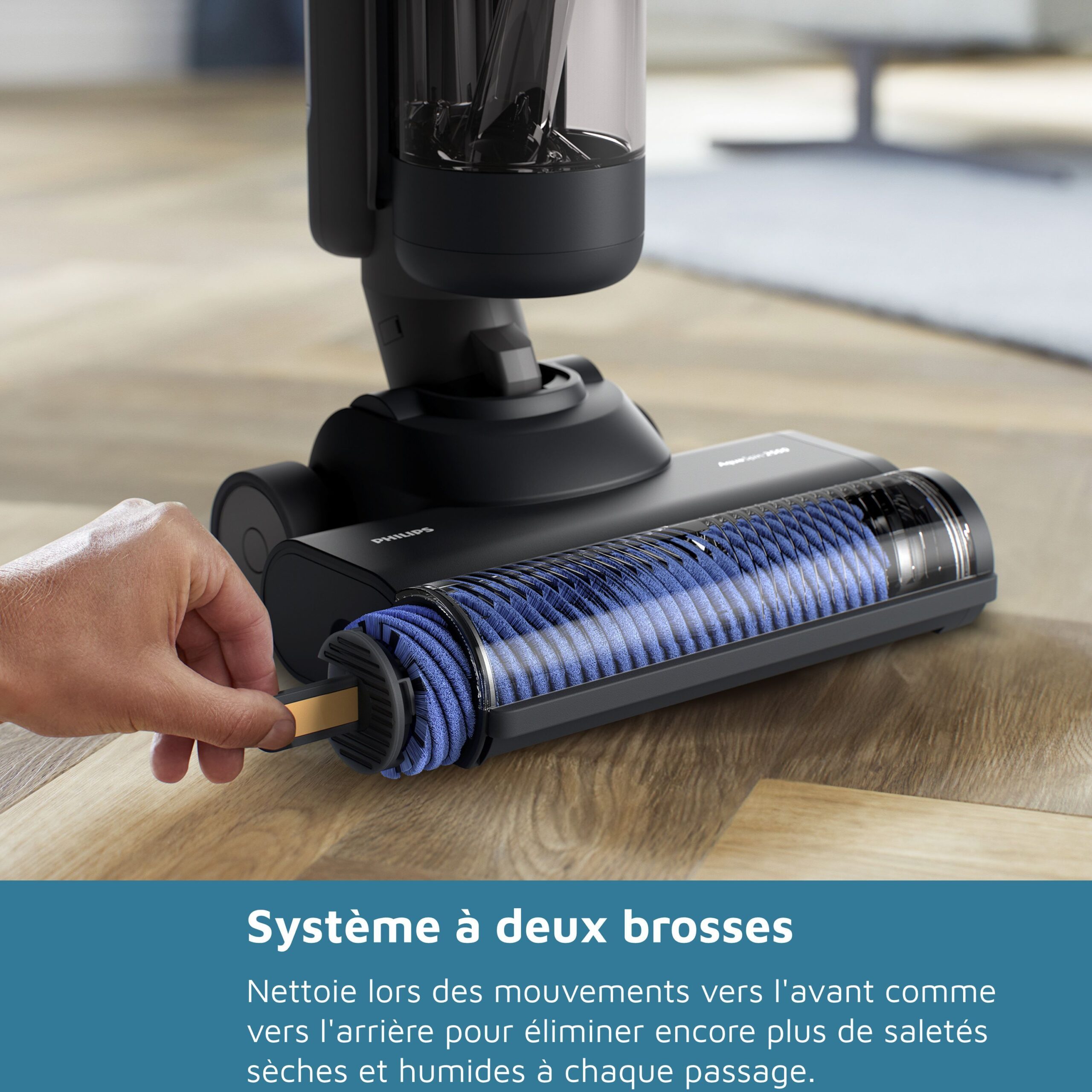 Aspirateur balai laveur 3-en-1 - PHILIPS - XW7264/11 - Série 7000 PowerCyclone AquaTrio - Noir/Jaune – Image 7