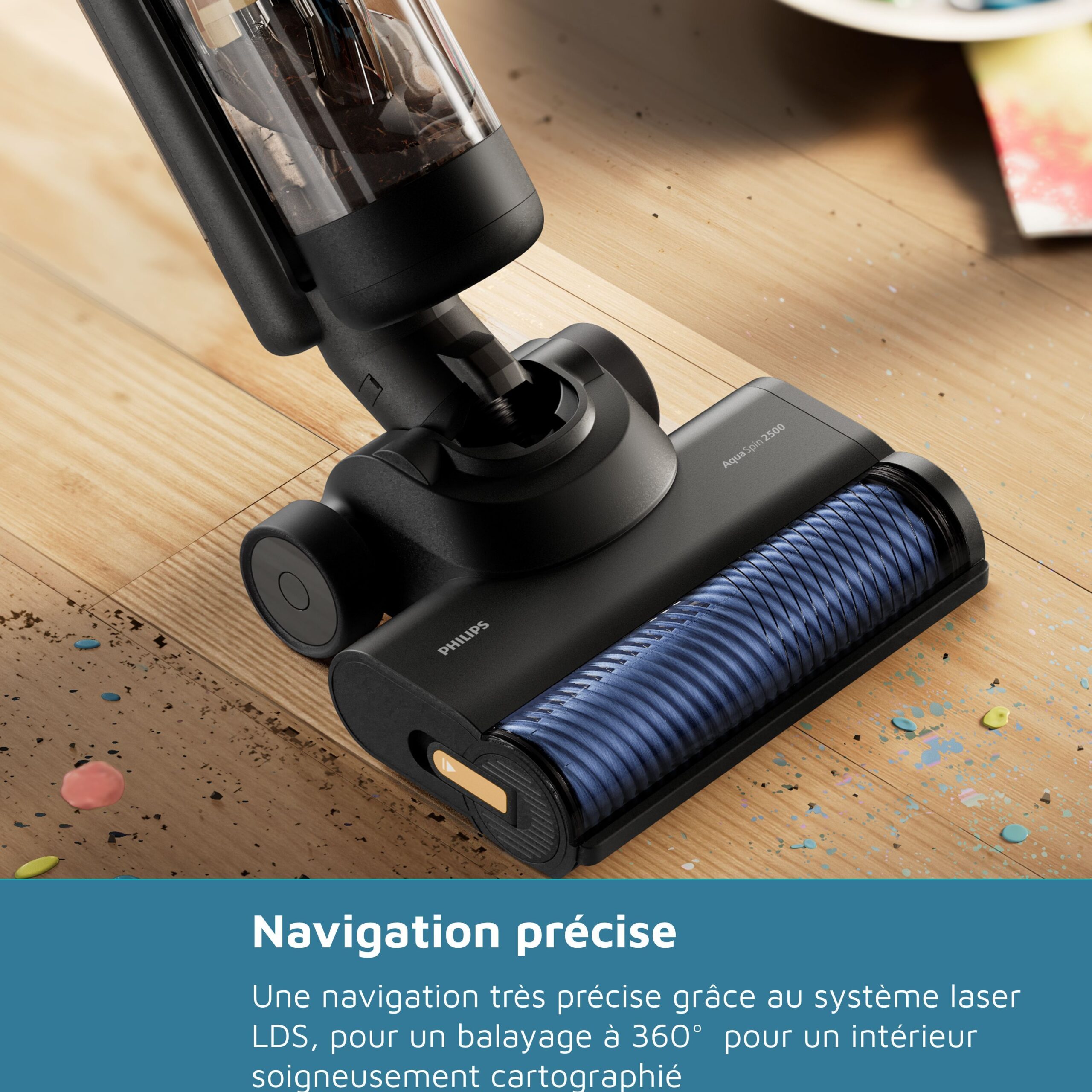 Aspirateur balai laveur 3-en-1 - PHILIPS - XW7264/11 - Série 7000 PowerCyclone AquaTrio - Noir/Jaune – Image 8