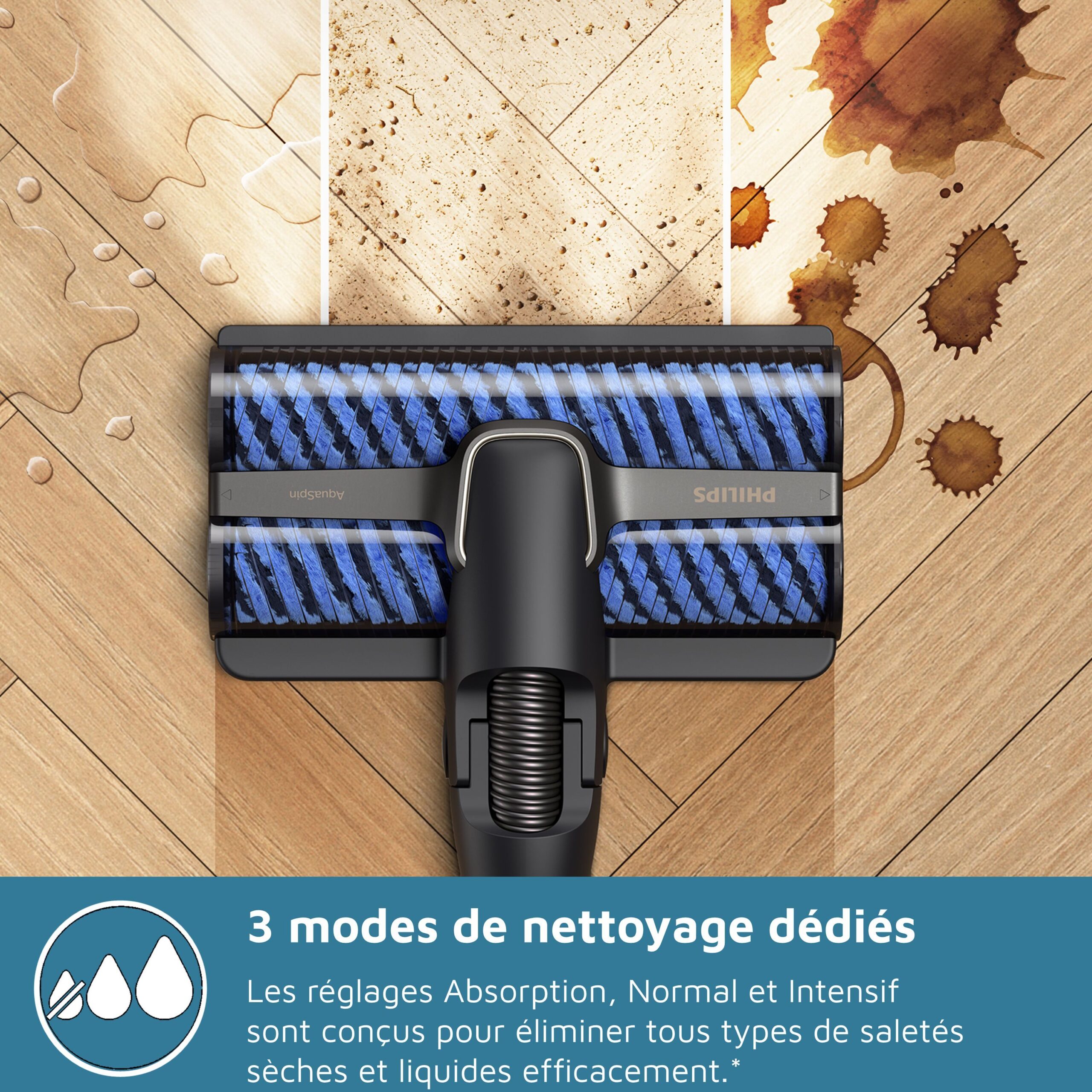 Aspirateur balai laveur 3-en-1 - PHILIPS - XW9463/10 - Série 9000 PowerCyclone AquaTrio - Noir Intense – Image 6