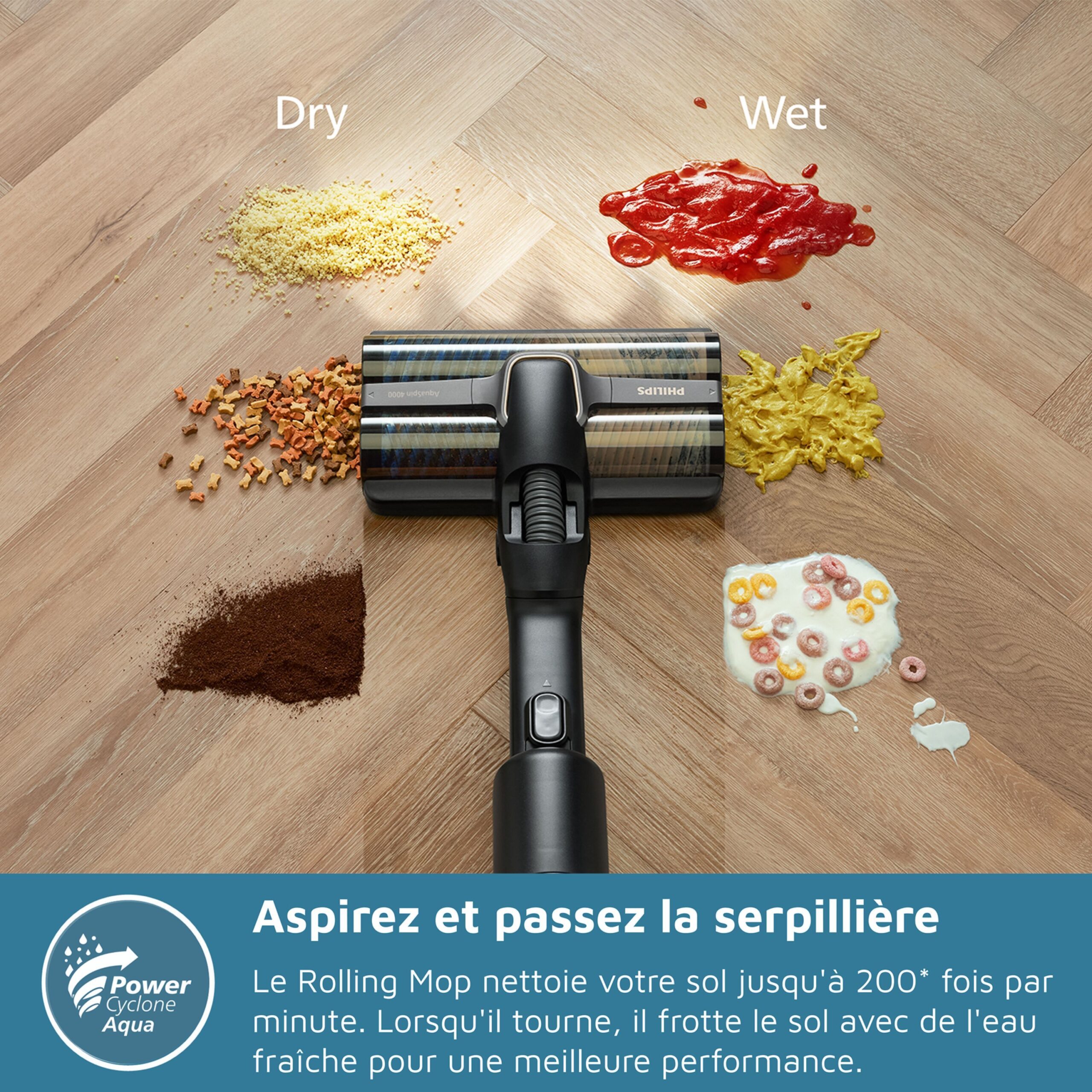 Aspirateur balai laveur 3-en-1 - PHILIPS - XW9463/10 - Série 9000 PowerCyclone AquaTrio - Noir Intense – Image 9