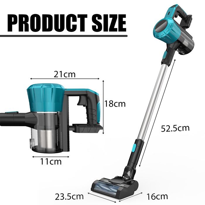 Aspirateur balai sans fil, aspirateur à main vertical sans fil 3 en 1 léger 2 batteries 5,5 A , compatible avec la batterie Makita – Image 2