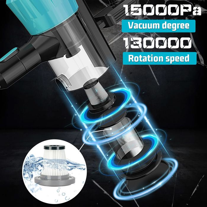 Aspirateur balai sans fil, aspirateur à main vertical sans fil 3 en 1 léger 2 batteries 5,5 A , compatible avec la batterie Makita – Image 3