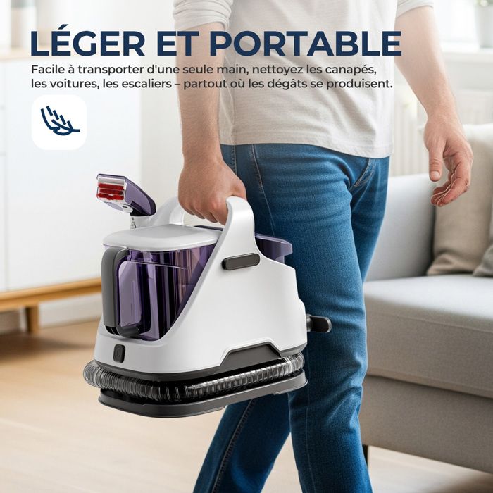 ROUNY Nettoyeur de tapis portable multifonction Laveuse domestique pour nettoyage en profondeur – Image 3