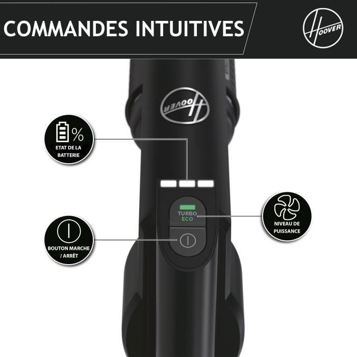 Aspirateur Balai sans Fil - HOOVER HF201P - Ultra-léger, Puissant 50AW, Turbobrosse Spécial Animaux, Technologie Ultra Compact x3 – Image 9