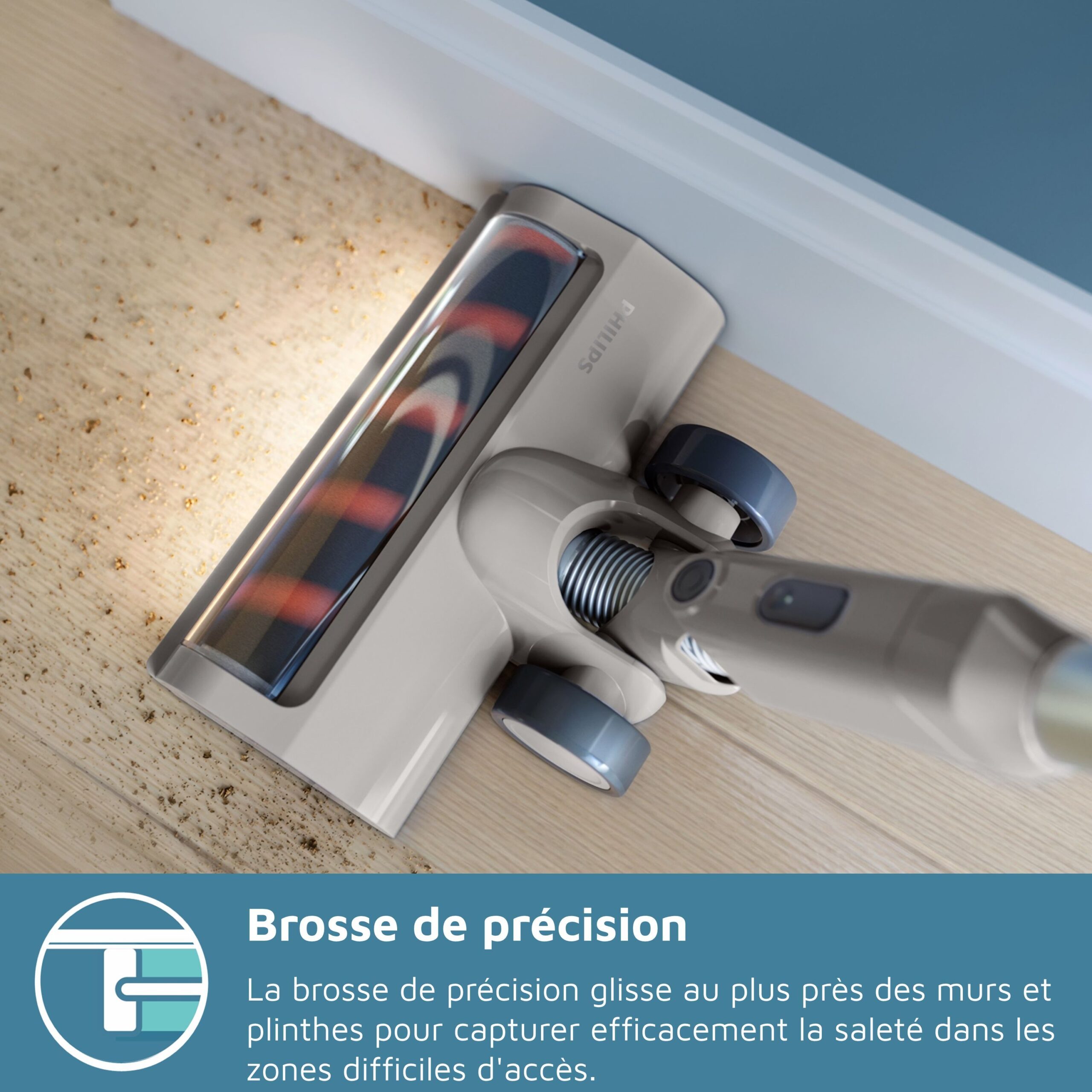 Aspirateur balai sans fil - PHILIPS - XC2011/01 - Série 2000 PowerCyclone 7 - LED - Bleu – Image 6