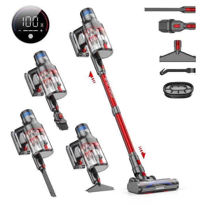 Vistefly V15 Apex - Aspirateur Balai Sans Fil 500W - 60KPa - Double Réservoir - Autonomie 65 min-8 en 1 - Écran Tactile