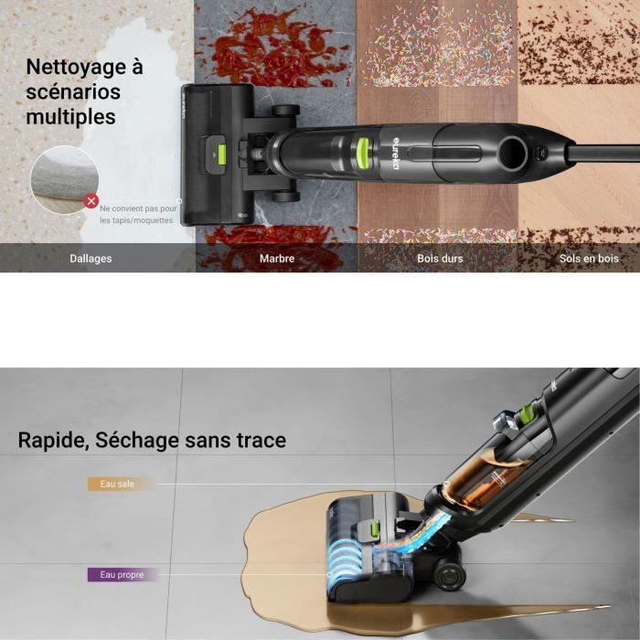 Aspirateur laveur sans fil - EUREKA - NEW 400 - 120 W - Autonomie 30 min - Autonettoyant – Image 6