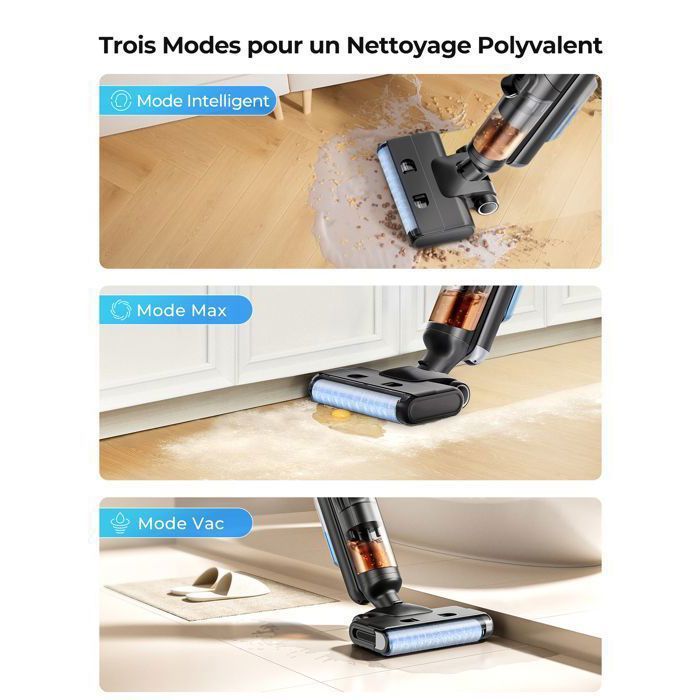 Aspirateur laveur sans fil -Laresar M3-3 en 1 - Nettoyeur sec/humide-Auto nettoyage - Grand Réservoir -Aspirateur à main- Ecran LED – Image 3