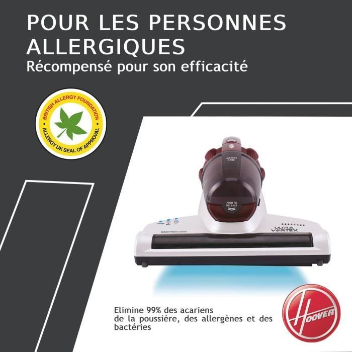 Aspirateur Matelas et Textiles Ultra Vortex - HOOVER MBC500UV - 500 W - 0,3 L - Animaux Allergies - Lampe UV-C antibactérien – Image 3