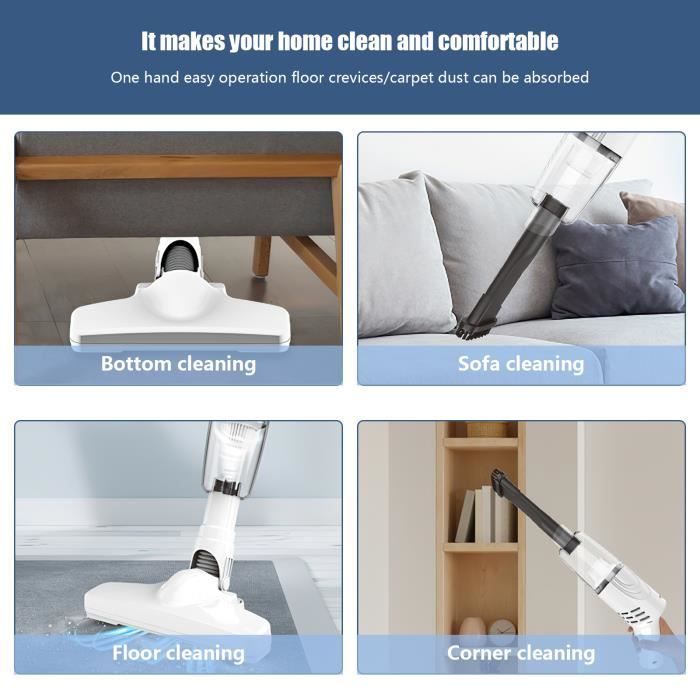 Aspirateur balai - PRUMYA - 1200mAh - Léger - Filtration HEPA - Sans fil – Image 2
