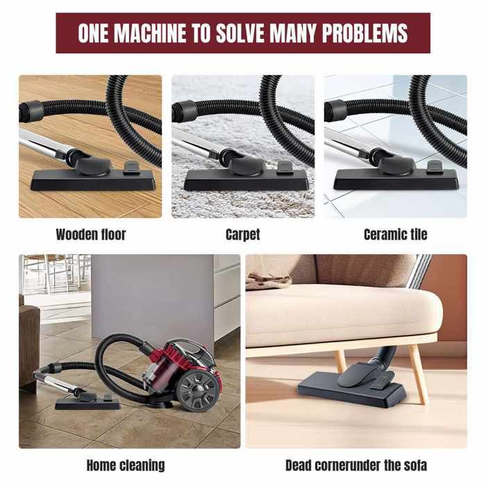 Aspirateur sans sac 2600W puissant 1.5L – Silencieux, multifonction, câble 5m, compact, nettoyage sol/tapis/canapé, design léger – Image 5