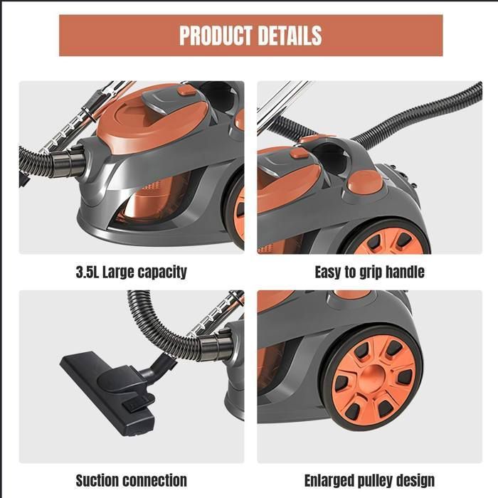 Aspirateur sans sac 3 300 W - Capacité de 3 litres - Silencieux, adapté aux tapis et sols durs – Image 6