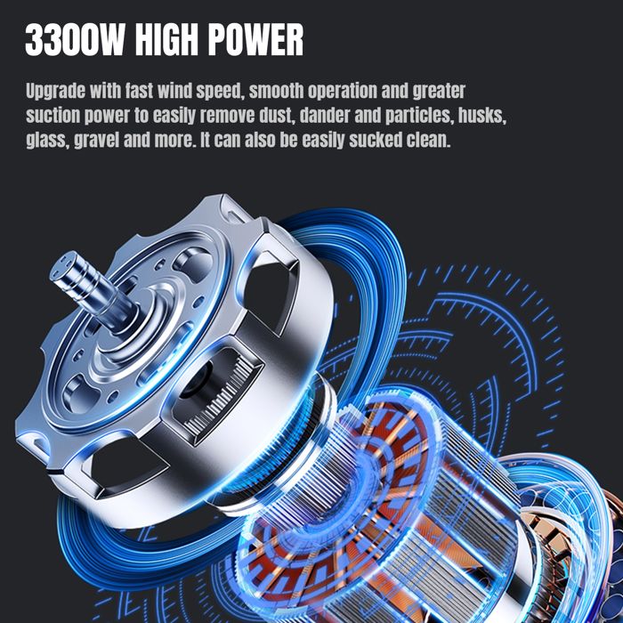 Aspirateur sans sac - 3300W - 3.5L - 68 dB Muet - Filtration haute performance - Cordon 5 m - aspirateur sans bruit - aspirateur – Image 3