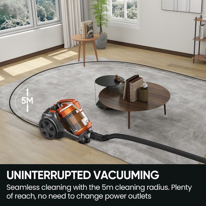 Aspirateur Sans Sac 3600W Puissant 15000Pa, Aspirateur Traîneau Avec Fil 5M, Multifonction + Brosse 2 En 1, Nettoyage Profond – Image 5