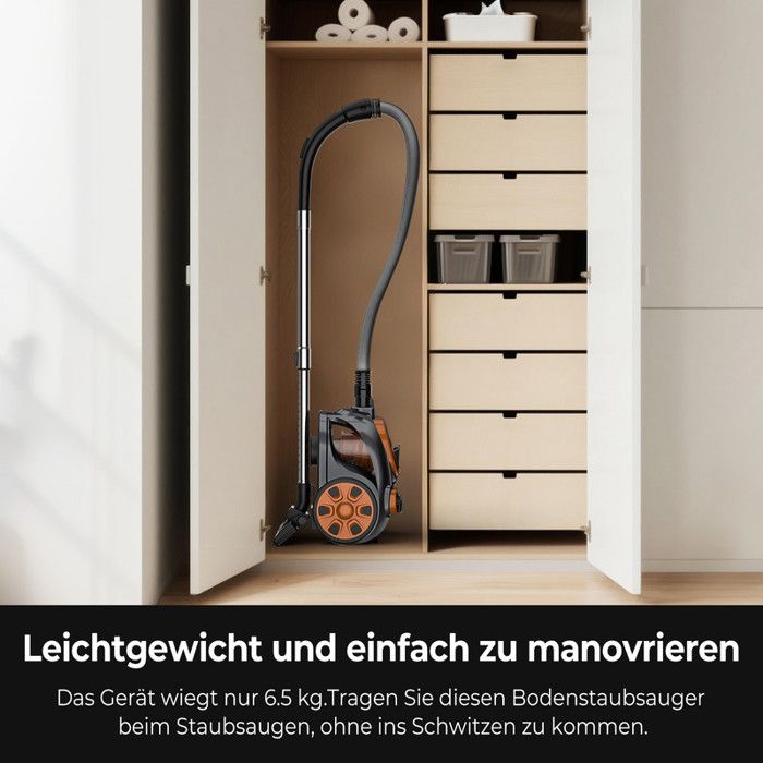 Aspirateur Sans Sac Puissant 3300W Maison Sol Tapis Poils D’animaux Collecteur 3L Silencieux Filtre Lavable – Image 2