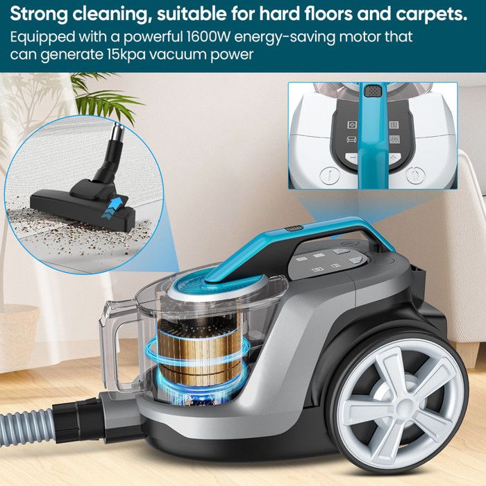 Aspirateur Sans Sac Puissant Et Silencieux 1600W – Aspirateur Traineau Sans Sac Grande Capacité 4L – Aspirateur Sans Sac Puissant – Image 4