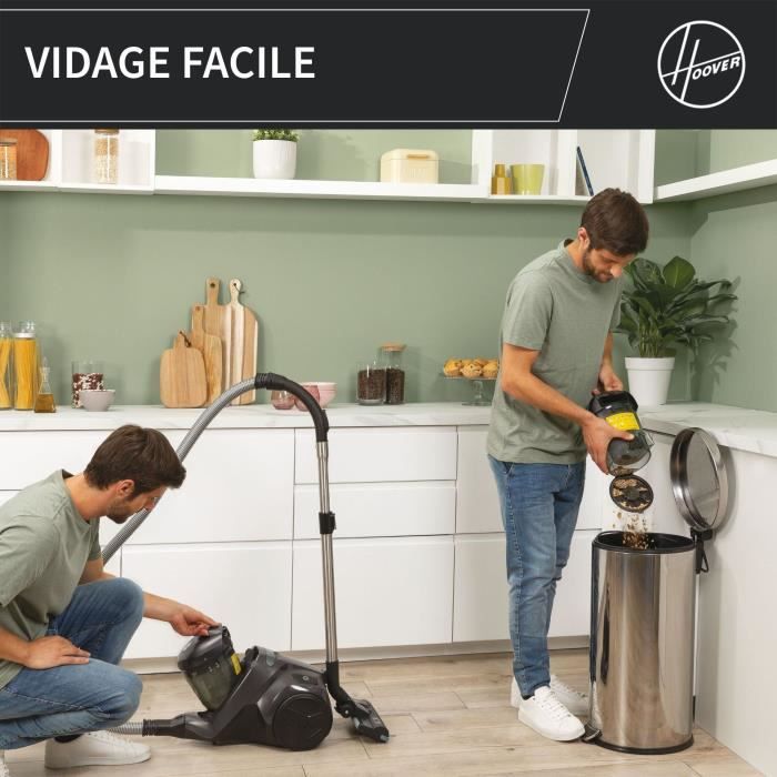 Aspirateur traineau sans sac - HOOVER - HP321PAF - 850 W - 75 dBA - 2 L - Gris – Image 5