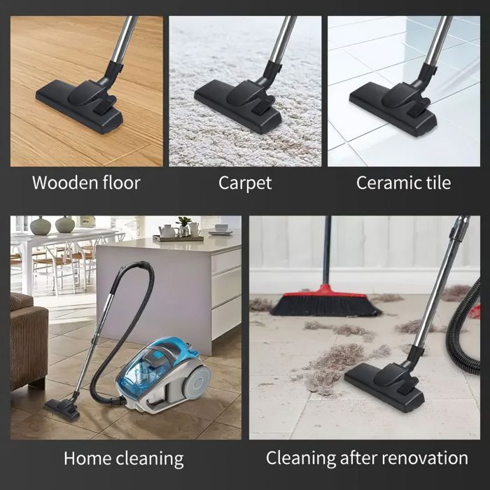 Aspirateur Traîneau Sans Sac 2800W - Filtration Multicyclonique -Tête de brosse amovible - Pour sols durs, tapis et poils d'animaux – Image 3