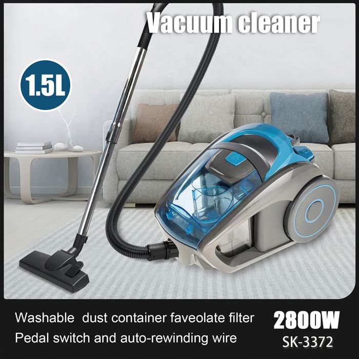 Aspirateur Traîneau Sans Sac 2800W - Filtration Multicyclonique -Tête de brosse amovible - Pour sols durs, tapis et poils d'animaux – Image 4