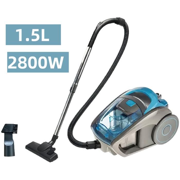 Aspirateur Traîneau Sans Sac 2800W - Filtration Multicyclonique -Tête de brosse amovible - Pour sols durs, tapis et poils d'animaux