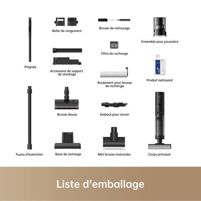 Aspirateur Eau et Poussire sans Fil Dreame H12 Dual, Nettoyage intelligent 4 en 1 Multi Surfaces, Aspiration humide et sec 16KPa – Image 4