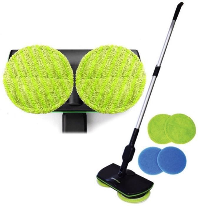 Balai Électrique - PRUMYA - Double Têtes Rotatives 360° - Sans Fil - Humide - Vert