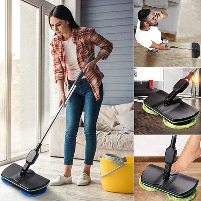 Balai électrique rotatif YWEI Deluxe - Batterie Li-Ion 7,4 V - 360° nettoyage sans fil - 2000 mAh - Noir – Image 2