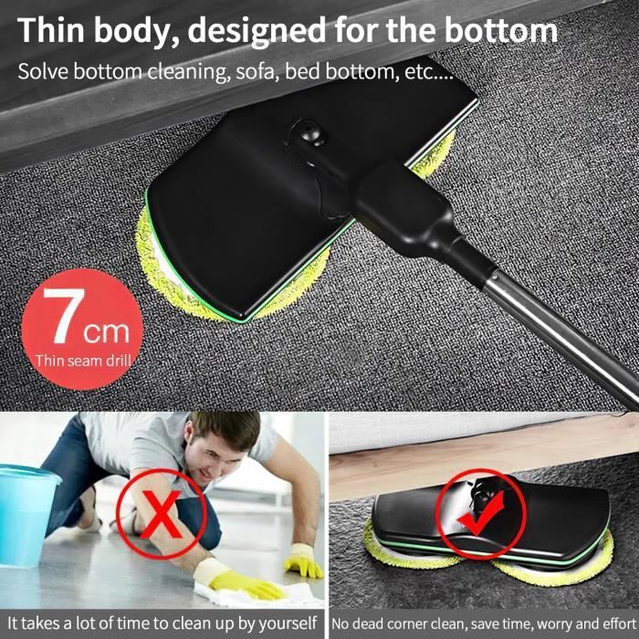 Balai Serpillere Professionnel - Vadrouille Électrique Cireuse Lustreuse Cireuse Parquet Nettoyeur De Sol Rechargeable Eu Plug – Image 2