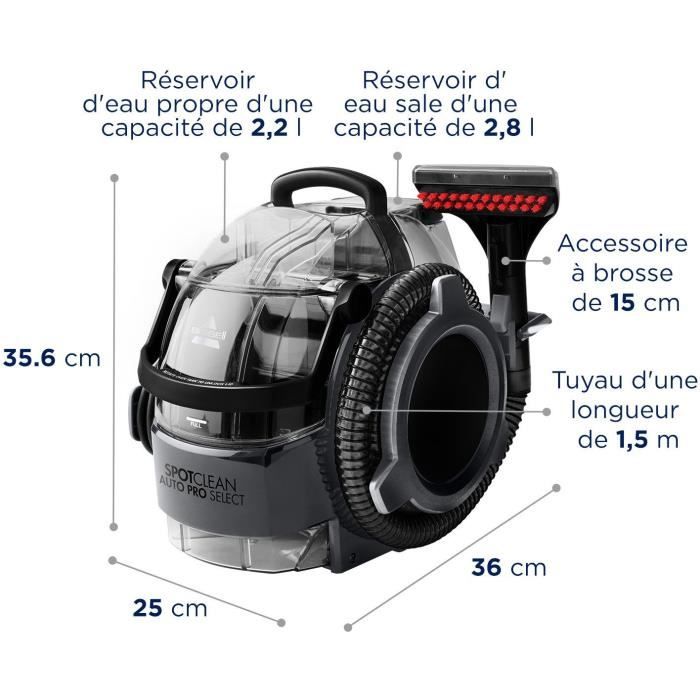 BISSELL SpotClean Auto Pro Select 3730N - Détache, Nettoie et Aspire - Réservoir grande capacité - Longue portée – Image 7