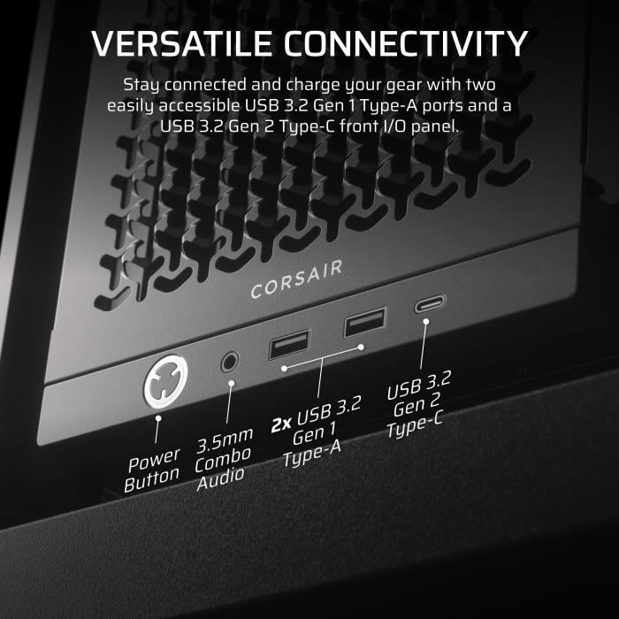 Boîtier PC - CORSAIR - Série FRAME 4000D - Moyen-tour - Noir – Image 7