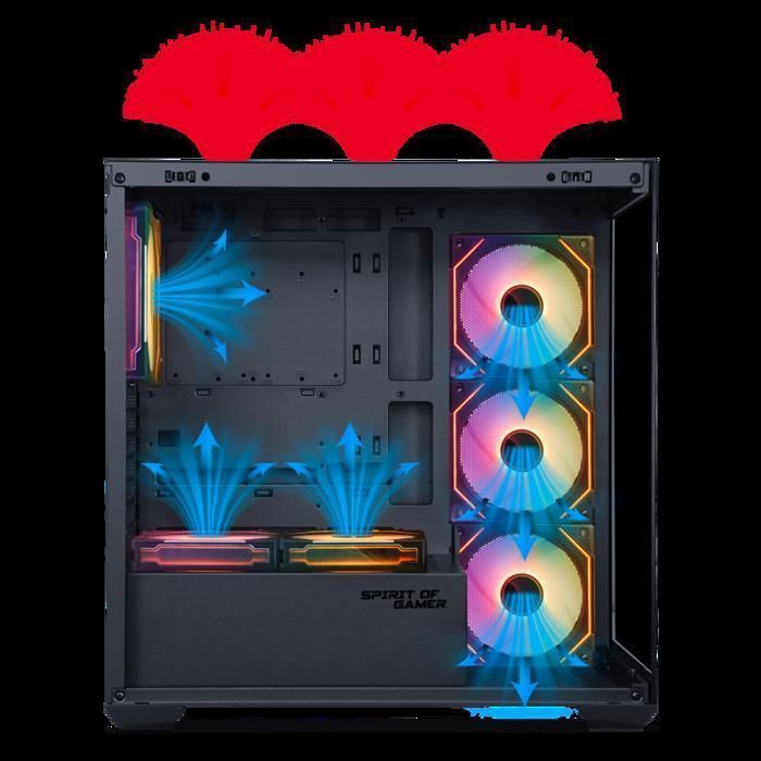 Boîtier PC Gamer - Spirit of Gamer - Spark Dark - RGB - 6 Ventilateurs - Compatible ATX/mATX/mITX – Image 3