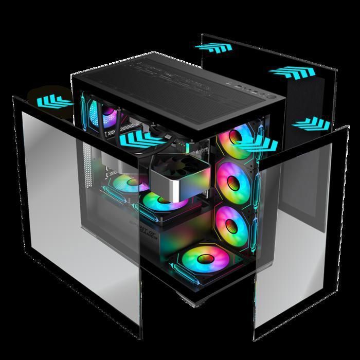 Boîtier PC Gamer - Spirit of Gamer - Spark Dark - RGB - 6 Ventilateurs - Compatible ATX/mATX/mITX – Image 5