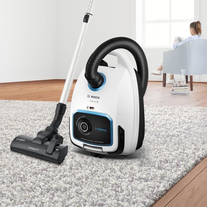 BOSCH BGB6SIL1 - aspirateur avec sac - Série 6 ProSilence - blanc - variateur de puiss à la poignée - 66 dB - ULPA - 12m - 4,5L sac – Image 2