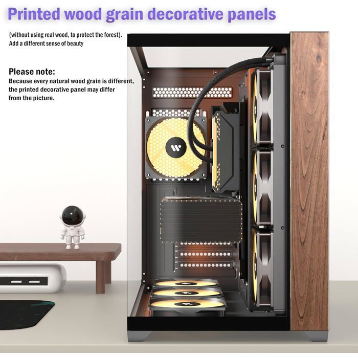 Boîtier Pc Atx 6 Ventilateurs Pwm Argb Pré-Installés,Boîtier Pc Gaming Mid-Tower,Boîtier Informatique Panoramique En Verre Trempé – Image 6