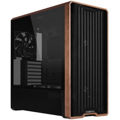 Boîtier PC - Lian Li - Lancool 217 - Noir - 5 ventilateurs - Verre trempé - Accents en bois de noyer